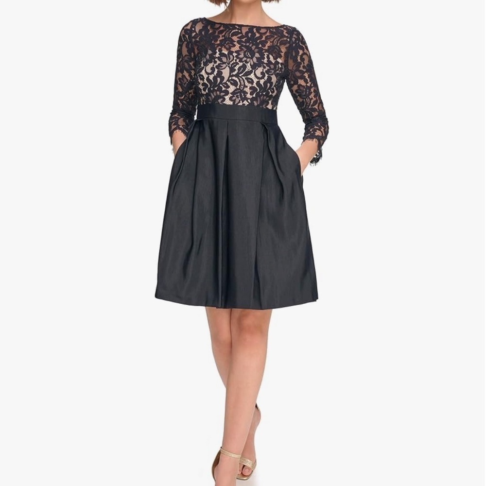 Eliza J Women's 3/4 Sleeve Boat Neck Knee Length Dress NEW SIZE 2 Retails $168